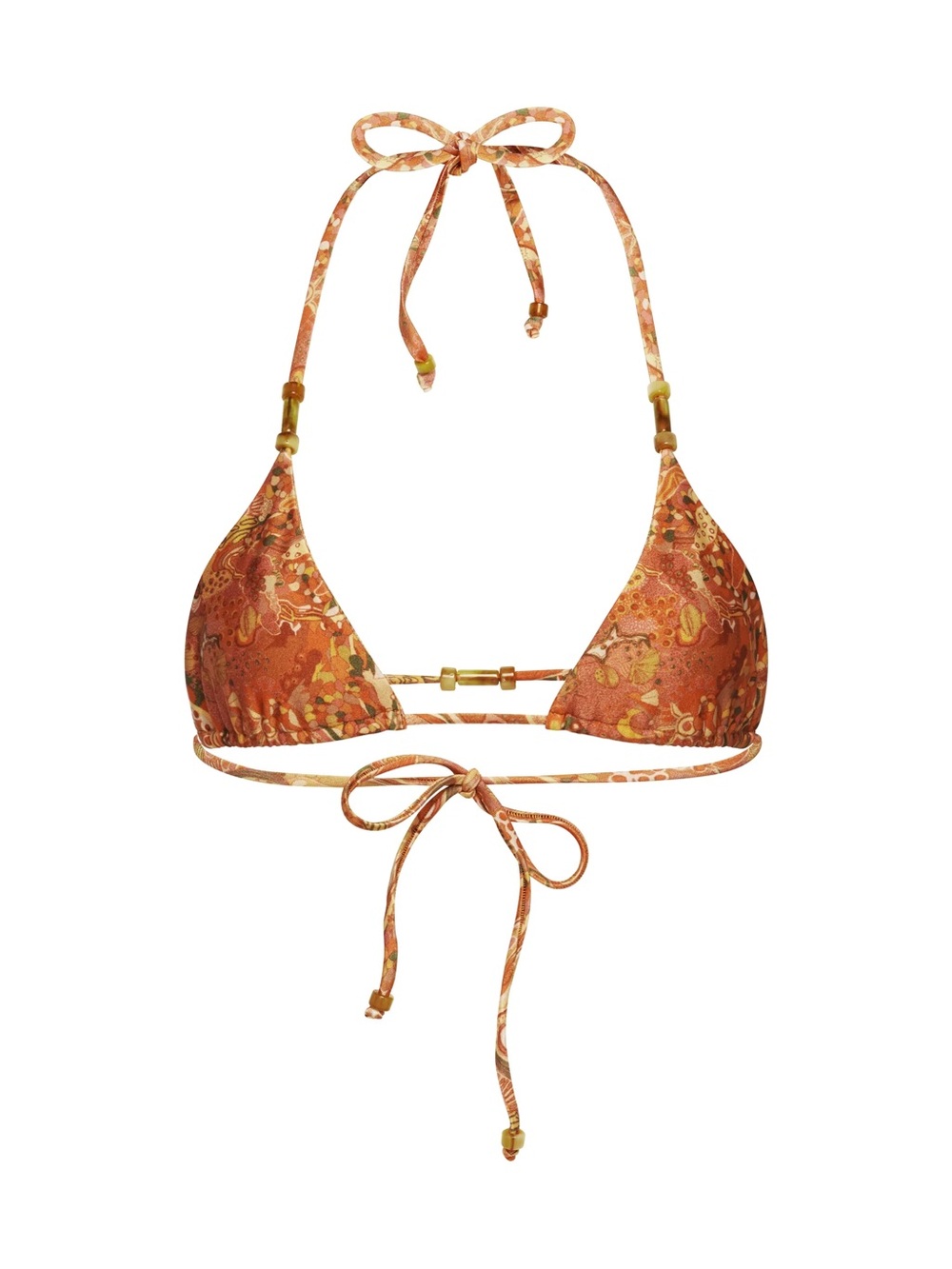 Triangle Tie-Back Bikini Top in Burnt Orange Floral